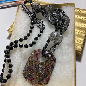 Black Butterfly Necklace Chain